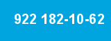 922 182-10-62 922 182-10-62
